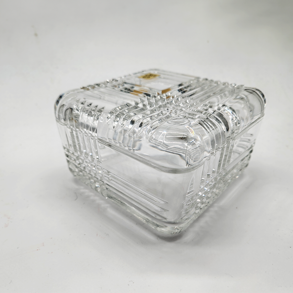 Vintage Crystal Jewelry Box by kristall Krisla - made in Italy - 1970s