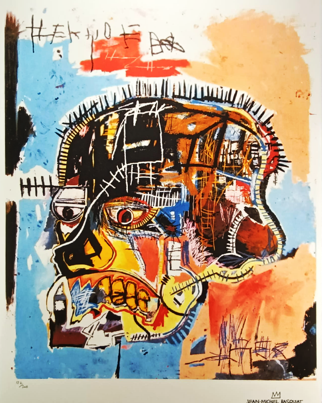 1990s Jean-Michel Basquiat Limited Edition Lithograph numbered in pencil.