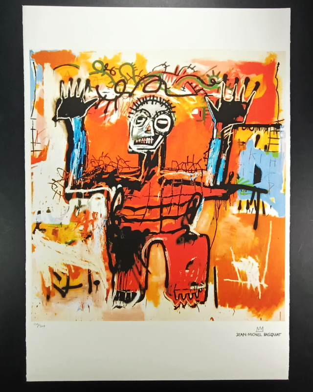 1990s Jean-Michel Basquiat Limited Edition Lithograph numbered in pencil.