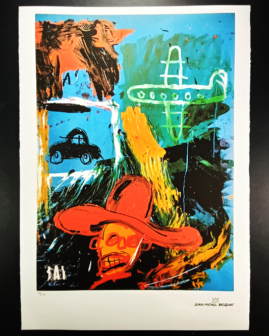1990s Jean-Michel Basquiat Limited Edition Lithograph numbered in pencil.