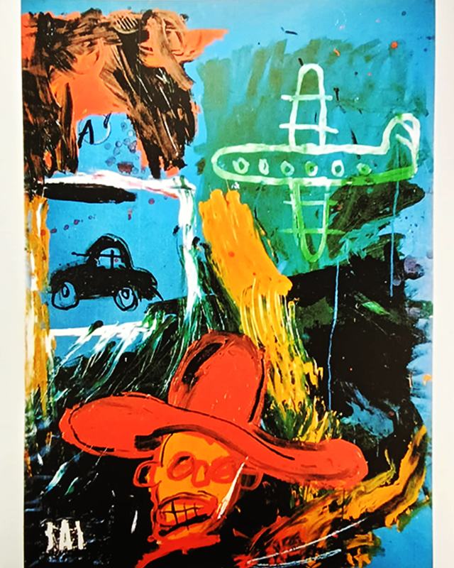 1990s Jean-Michel Basquiat Limited Edition Lithograph numbered in pencil.