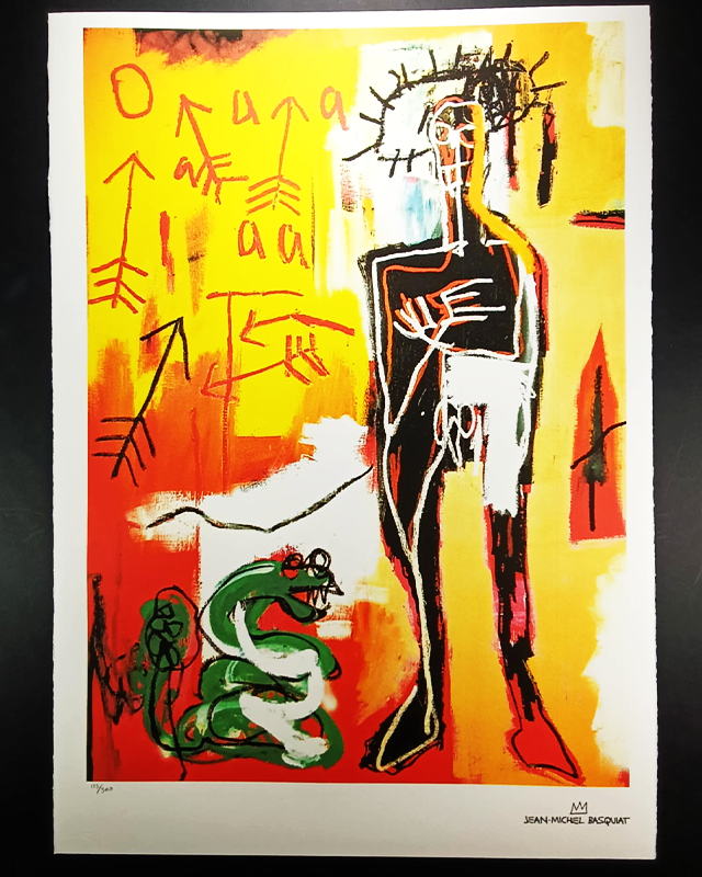 1990s Jean-Michel Basquiat Limited Edition Lithograph numbered in pencil.