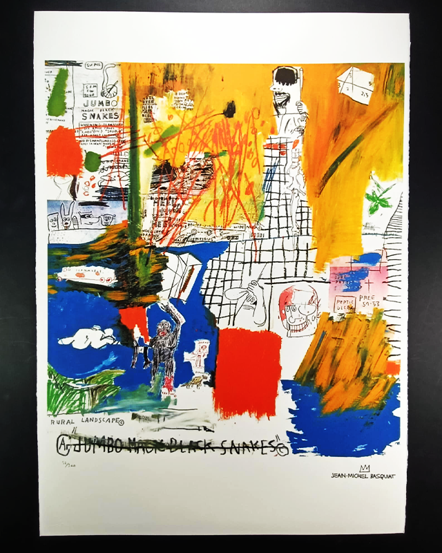 1990s Jean-Michel Basquiat Limited Edition Lithograph numbered in pencil.