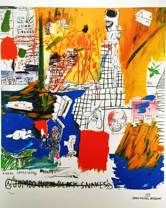 1990s Jean-Michel Basquiat Limited Edition Lithograph numbered in pencil.