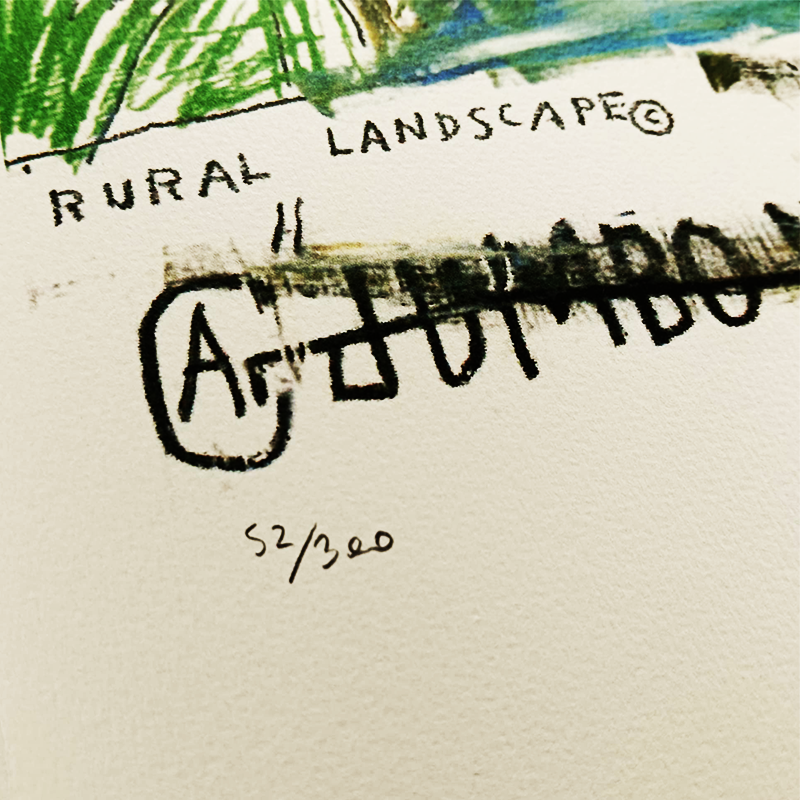 1990s Jean-Michel Basquiat Limited Edition Lithograph numbered in pencil.