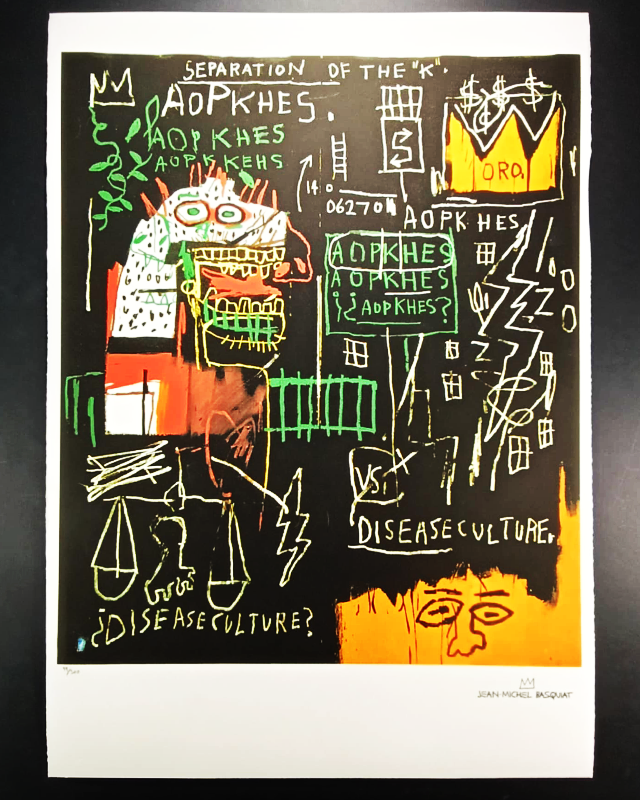 1990s Jean-Michel Basquiat Limited Edition Lithograph numbered in pencil.
