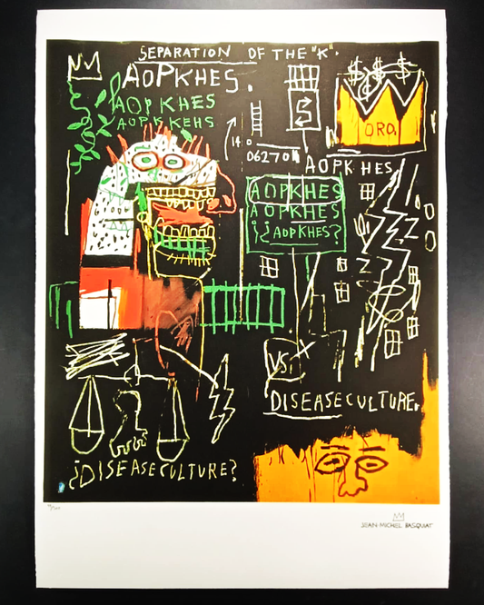 1990s Jean-Michel Basquiat Limited Edition Lithograph numbered in pencil.