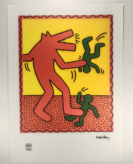 1990s Keith Haring Limited Edition Lithograph -  Numbered in Pencil