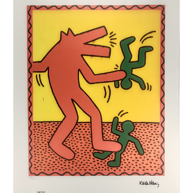 1990s Keith Haring Limited Edition Lithograph -  Numbered in Pencil