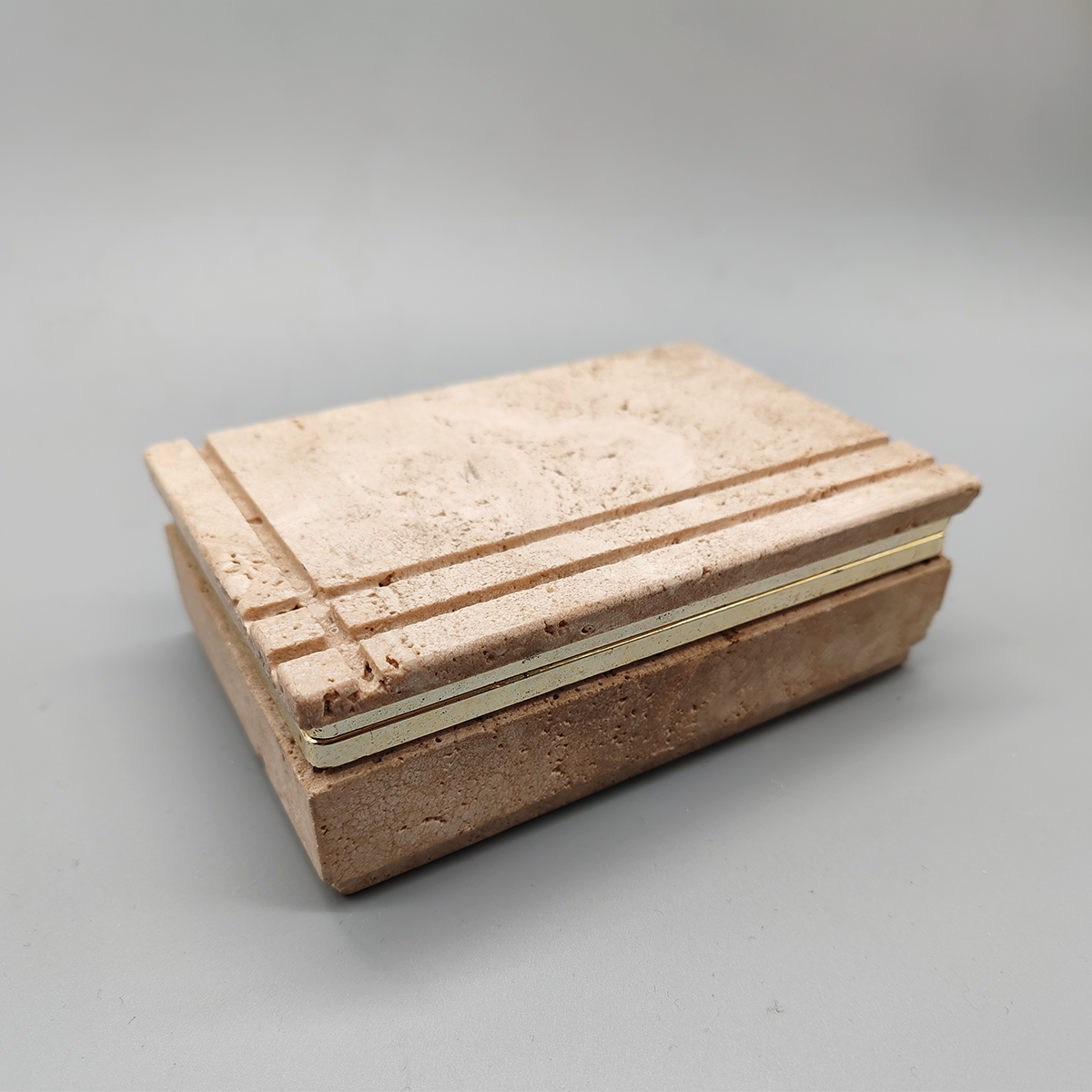 Box in Travertine by Enzo Mari for F.lli Mannelli - 1970s