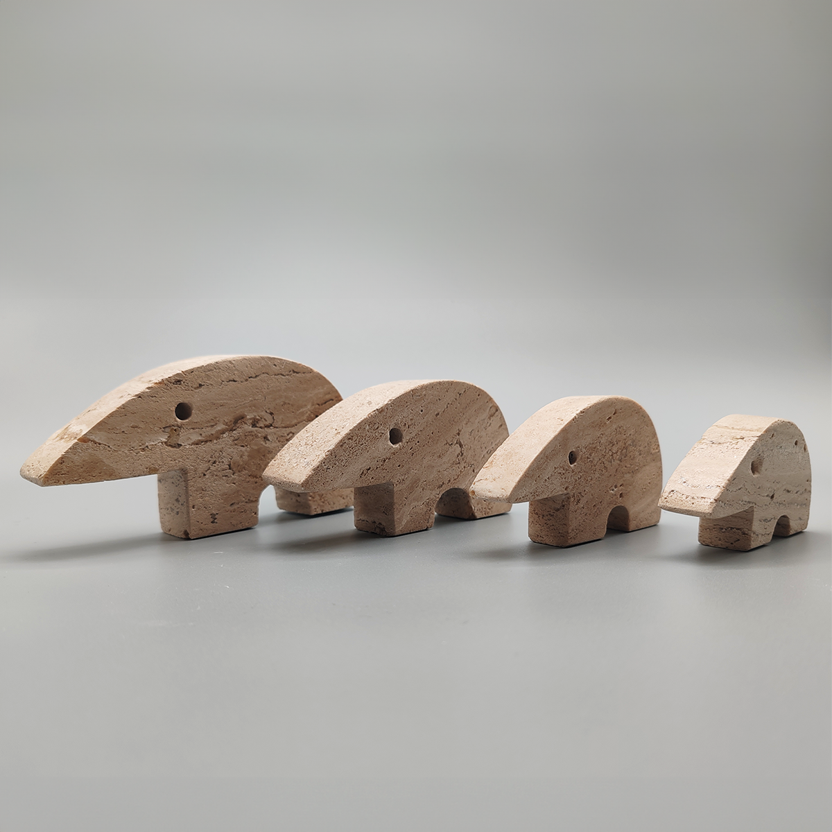 Big Travertine Anteater Sculptures by Enzo Mari for F.lli Mannelli -  Set of 4 1970s