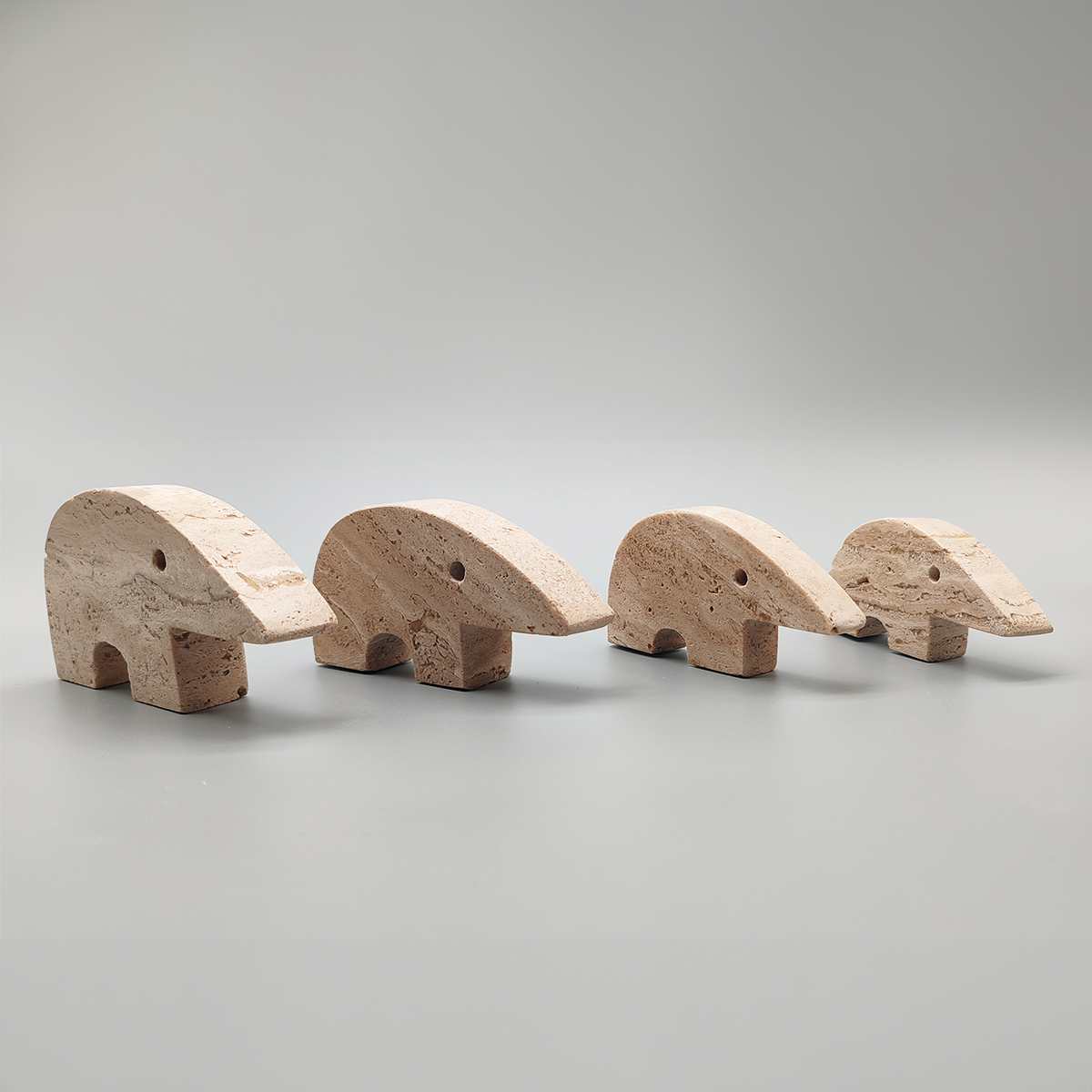 Big Travertine Anteater Sculptures by Enzo Mari for F.lli Mannelli -  Set of 4 1970s