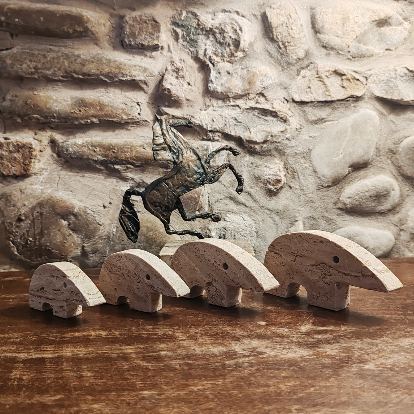 Big Travertine Anteater Sculptures by Enzo Mari for F.lli Mannelli -  Set of 4 1970s