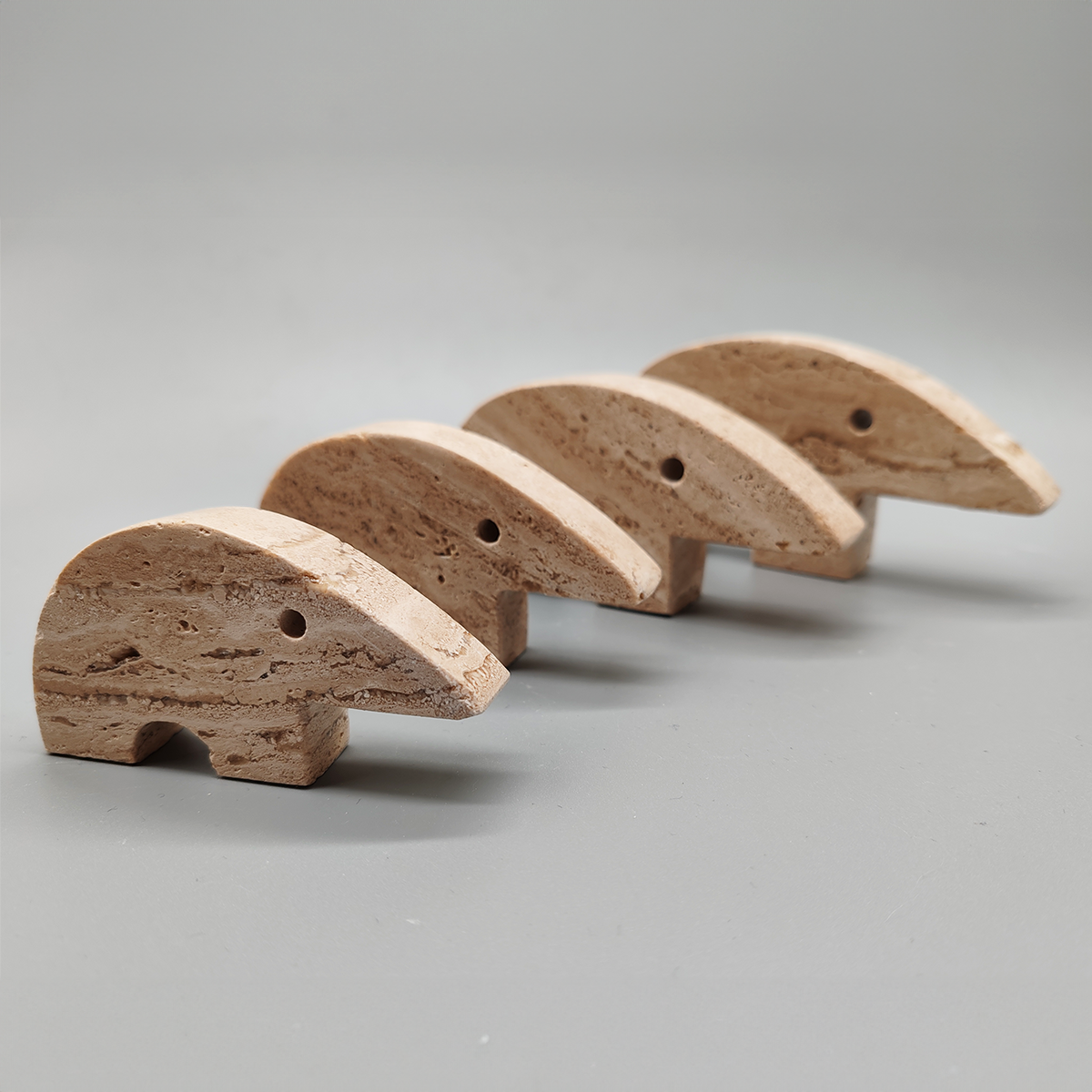 Big Travertine Anteater Sculptures by Enzo Mari for F.lli Mannelli -  Set of 4 1970s