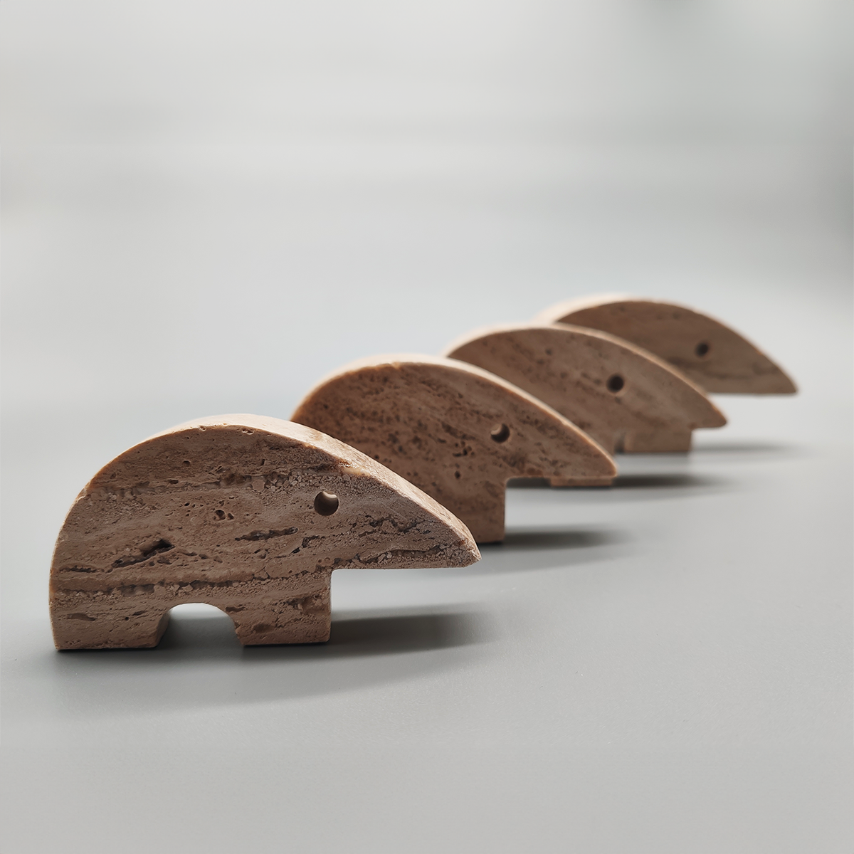 Big Travertine Anteater Sculptures by Enzo Mari for F.lli Mannelli -  Set of 4 1970s