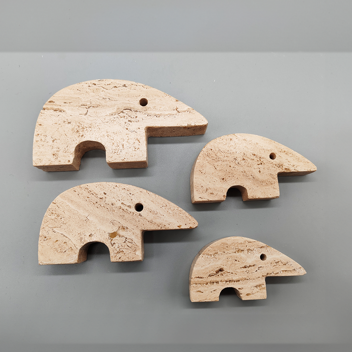 Big Travertine Anteater Sculptures by Enzo Mari for F.lli Mannelli -  Set of 4 1970s