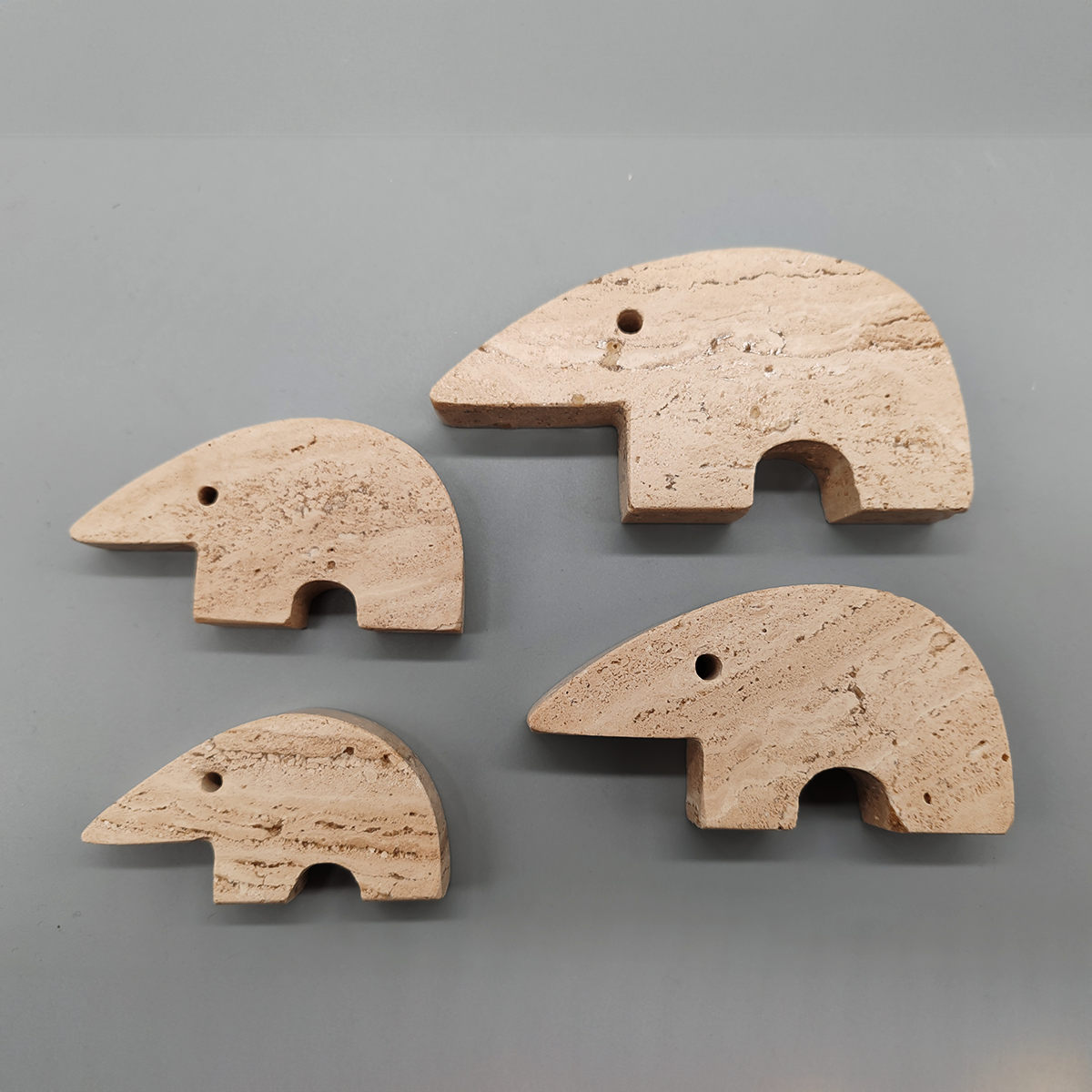 Big Travertine Anteater Sculptures by Enzo Mari for F.lli Mannelli -  Set of 4 1970s