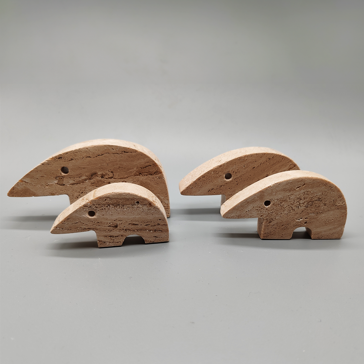 Big Travertine Anteater Sculptures by Enzo Mari for F.lli Mannelli -  Set of 4 1970s