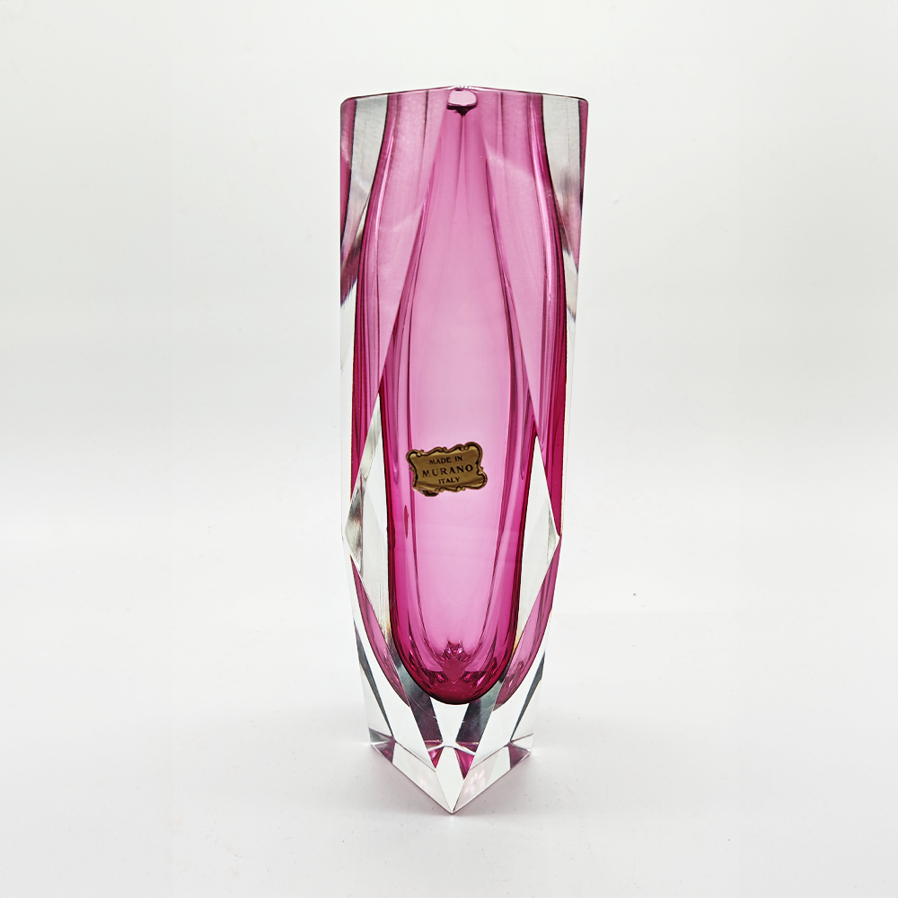 Vintage Big Pink Vase in Murano Glass by Flavio Poli for Seguso - 1960s