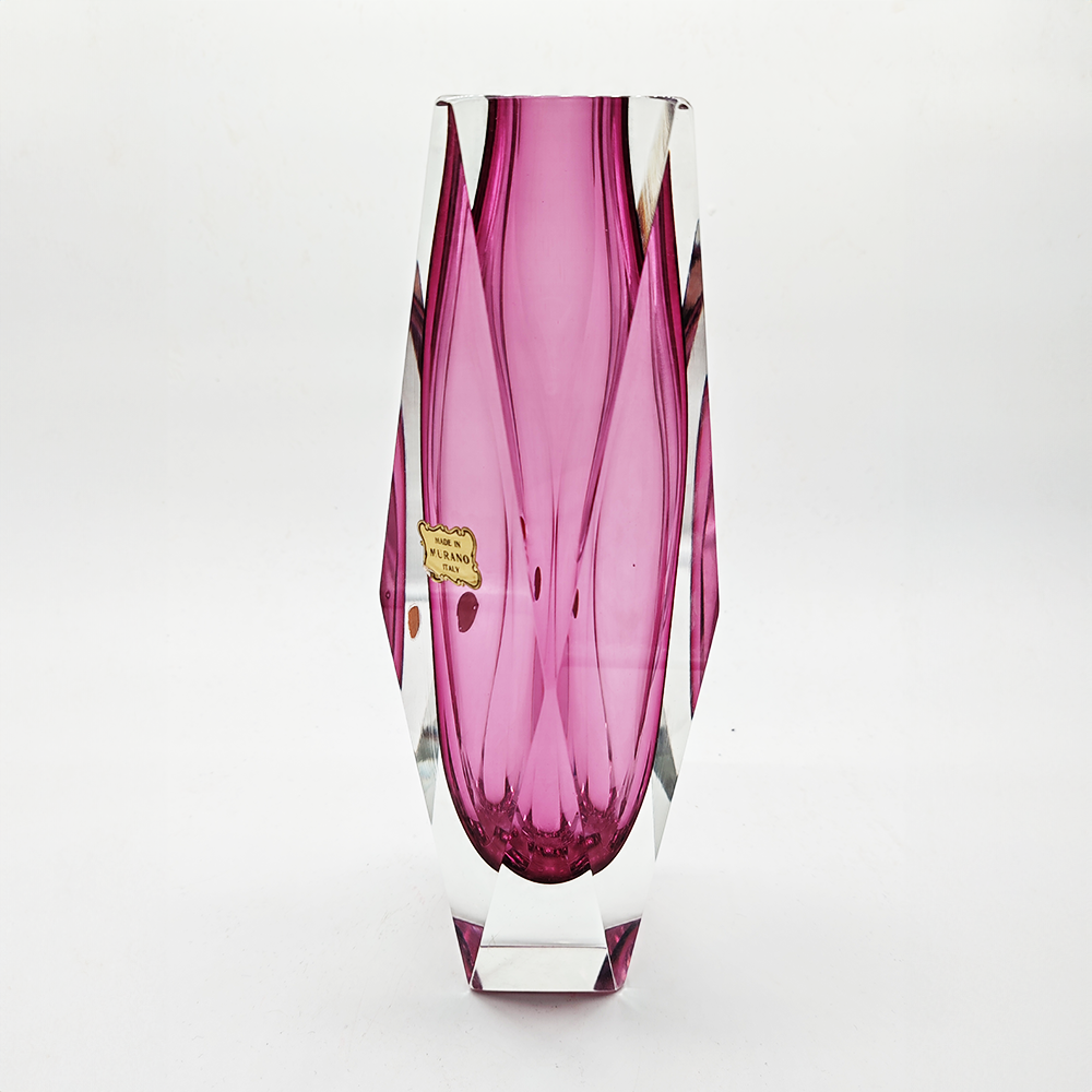 Vintage Big Pink Vase in Murano Glass by Flavio Poli for Seguso - 1960s