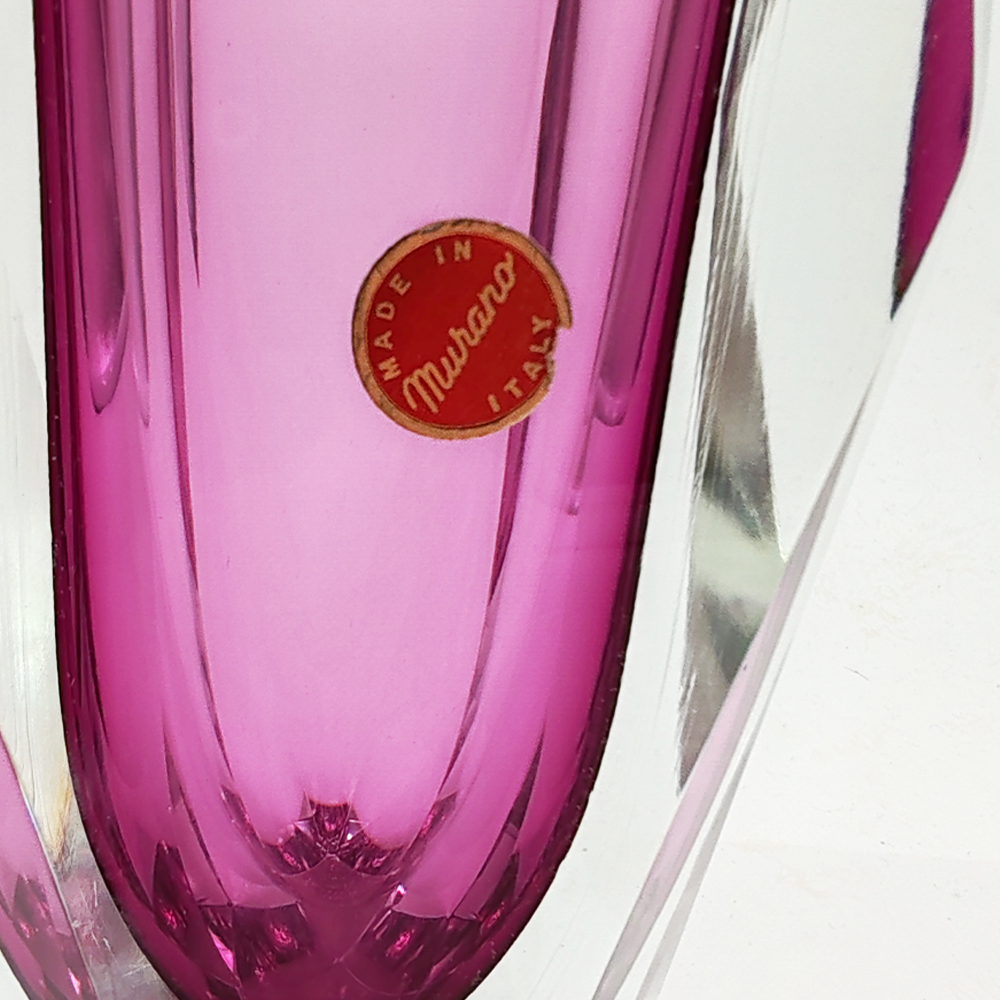 Vintage Big Pink Vase in Murano Glass by Flavio Poli for Seguso - 1960s