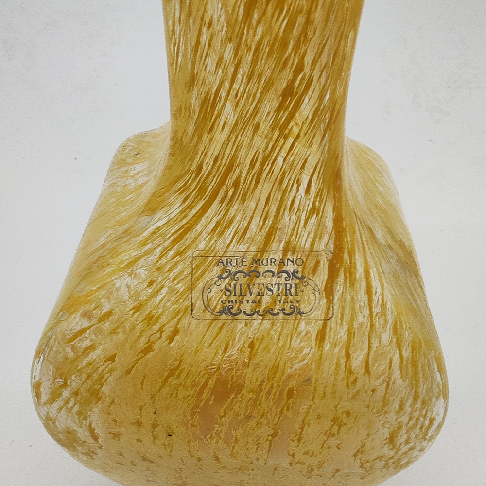 Vintage Vase Hand Carved in Murano glass by Silvestri - Arte Murano - 1960s