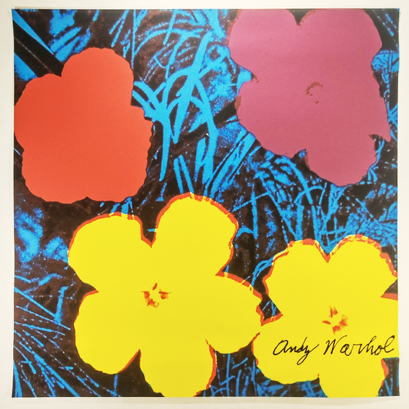 1980s Andy Warhol " Flowers " Limited Edition Lithograph by CMOA - Carnegie Museum of Art - Pittsburgh.