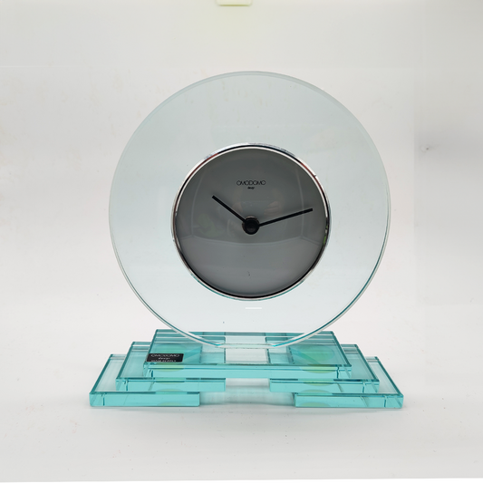 Crystal Table Clock by Omodomo - 1970s