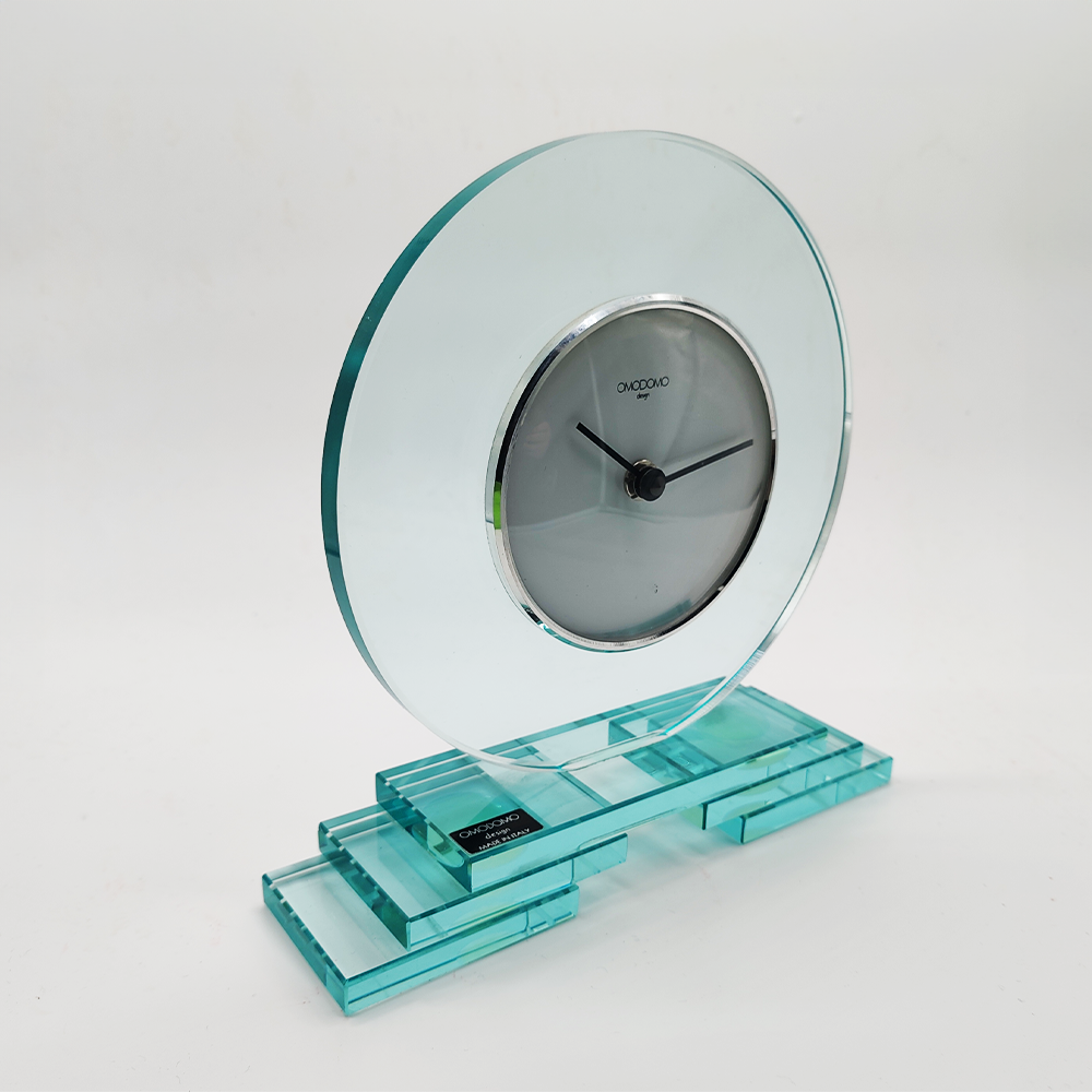 Crystal Table Clock by Omodomo - 1970s