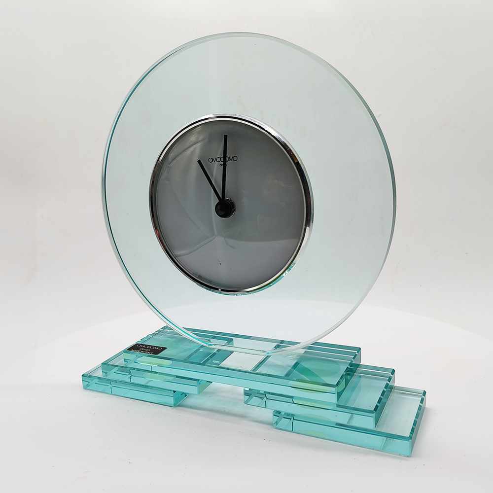 Crystal Table Clock by Omodomo - 1970s