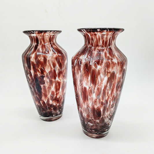 Vintage Pair of Hand Made Vases in Murano Glass - 1960s