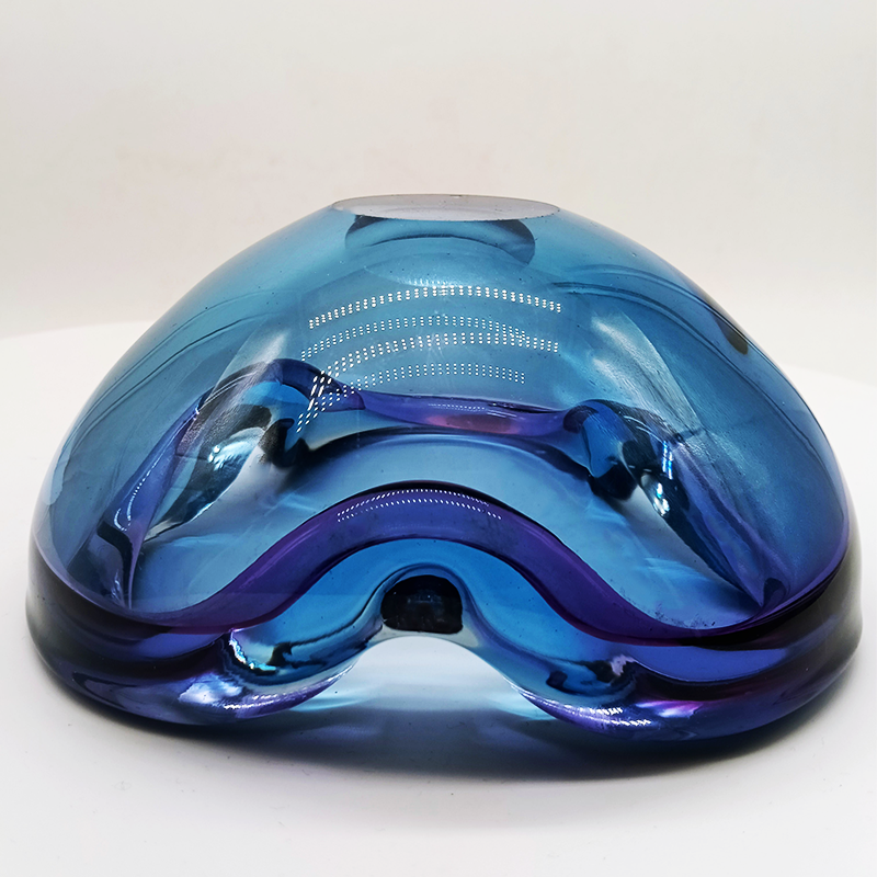 1960s Big Ashtray or Catch-all in Murano Glass by Flavio Poli for Seguso. 16 cm. Made in Italy.