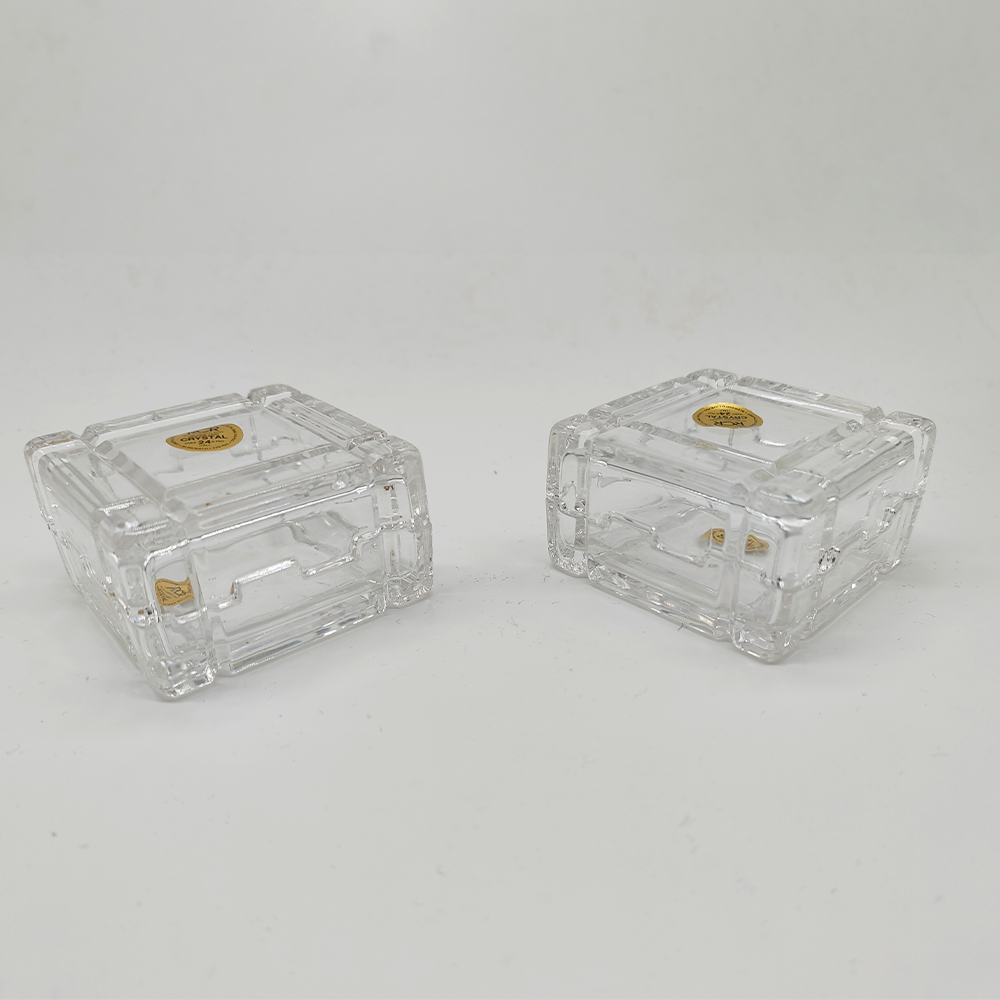 Vintage Set of Crystal jewelery Boxes by RCR - Set of Three  - Italy 1970s.