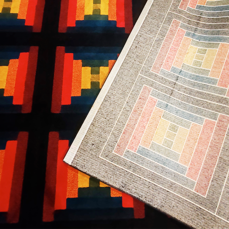 1980S Geometric Rug "Country" by Missoni for T&J Vestor in Pure Wool,