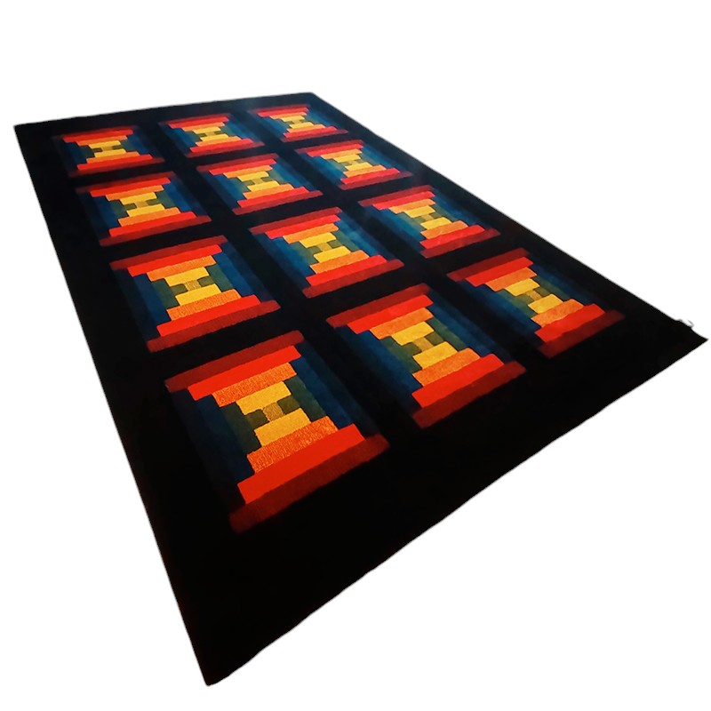 1980S Geometric Rug "Country" by Missoni for T&J Vestor in Pure Wool,