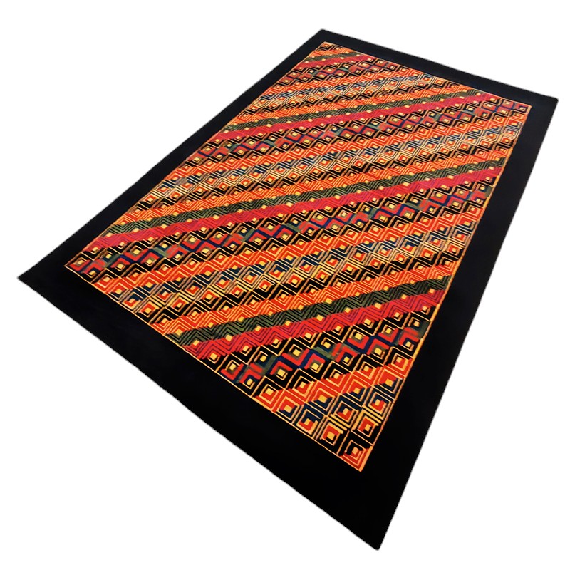 1980S Geometric Rug "Diagonal" by Missoni for T&J Vestor in Pure Wool.