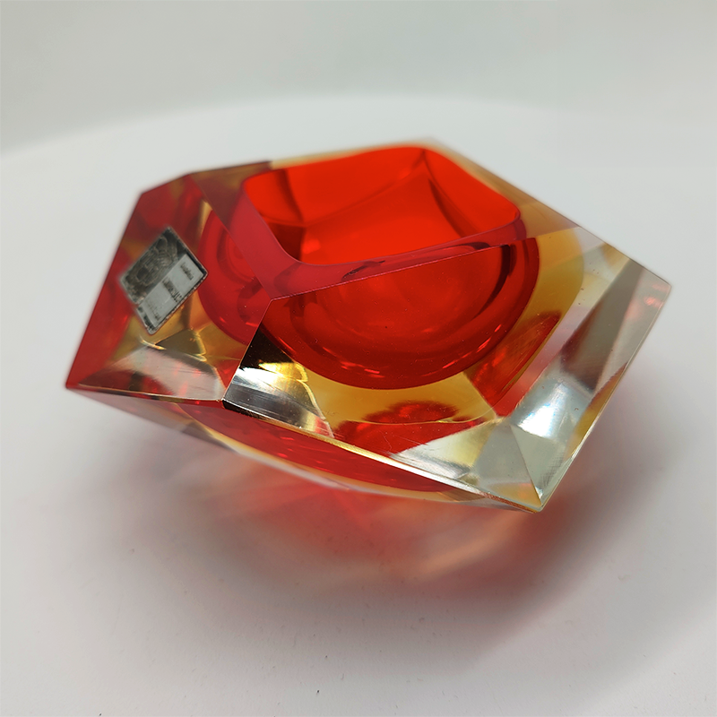 1960S Ashtray or Catch-all in Murano Glass by Flavio Poli for Seguso produced by the Master Glassmakers of C. Campanella - Label