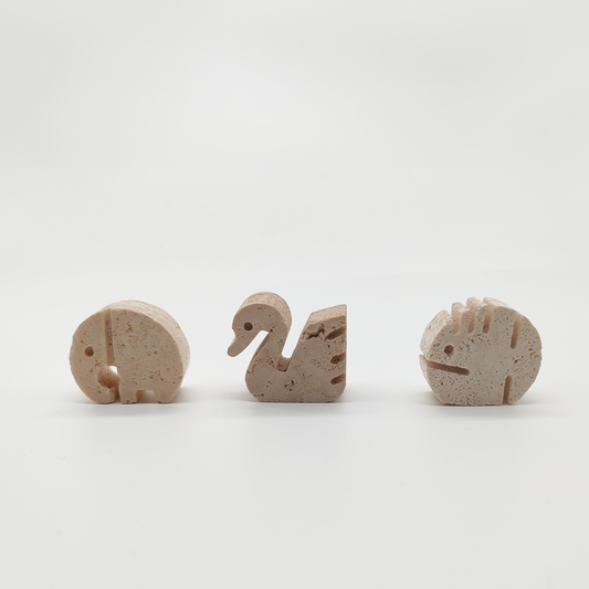 Travertine Sculptures by Enzo Mari for F.lli Mannelli - set of 3 - Small size - 1970s