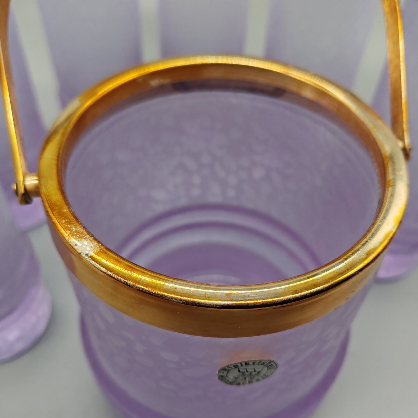 Vintage crystal set with ice bucket and 4 glasses by VAV Cristallerie - 1970s