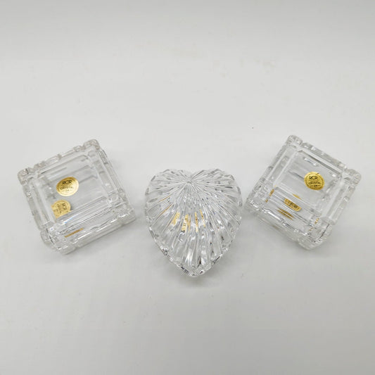 Vintage Set of Crystal jewelery Boxes by RCR - Set of Three - Italy 1970s.