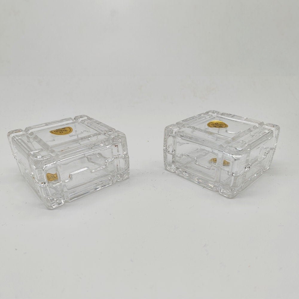 Vintage Set of Crystal jewelery Boxes by RCR - Set of Three - Italy 1970s.