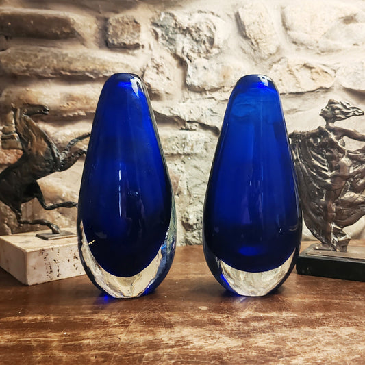 Vintage Vases in Murano Glass by Flavio Poli for Seguso. Set of 2 - 1960s.