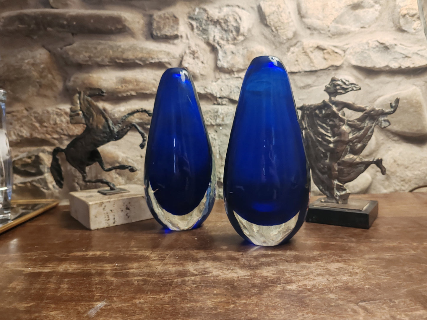 Vintage Vases in Murano Glass by Flavio Poli for Seguso. Set of 2 - 1960s.