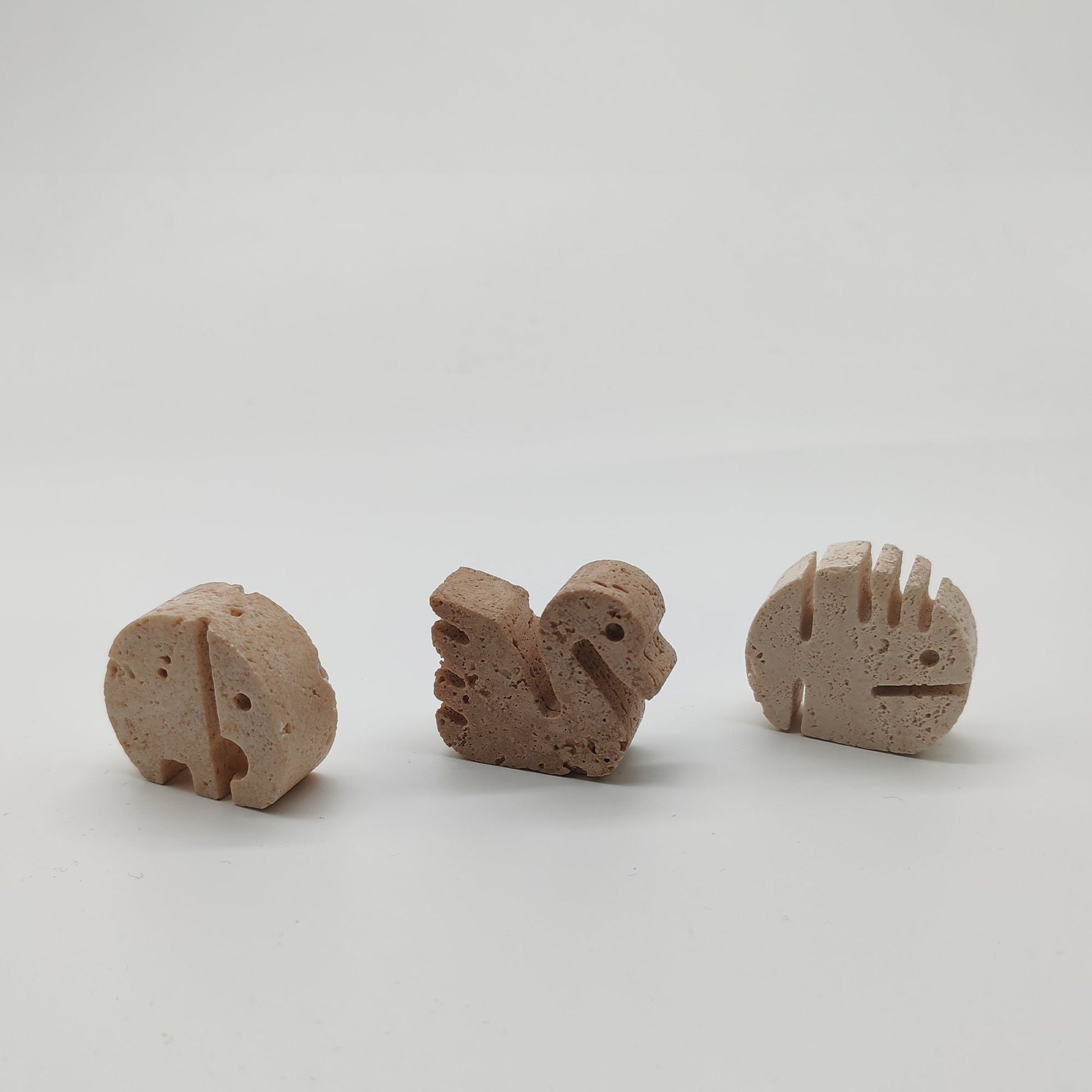 Vintage Travertine Sculptures by Enzo Mari for F.lli Mannelli - set of 3 - Small size - 1970s