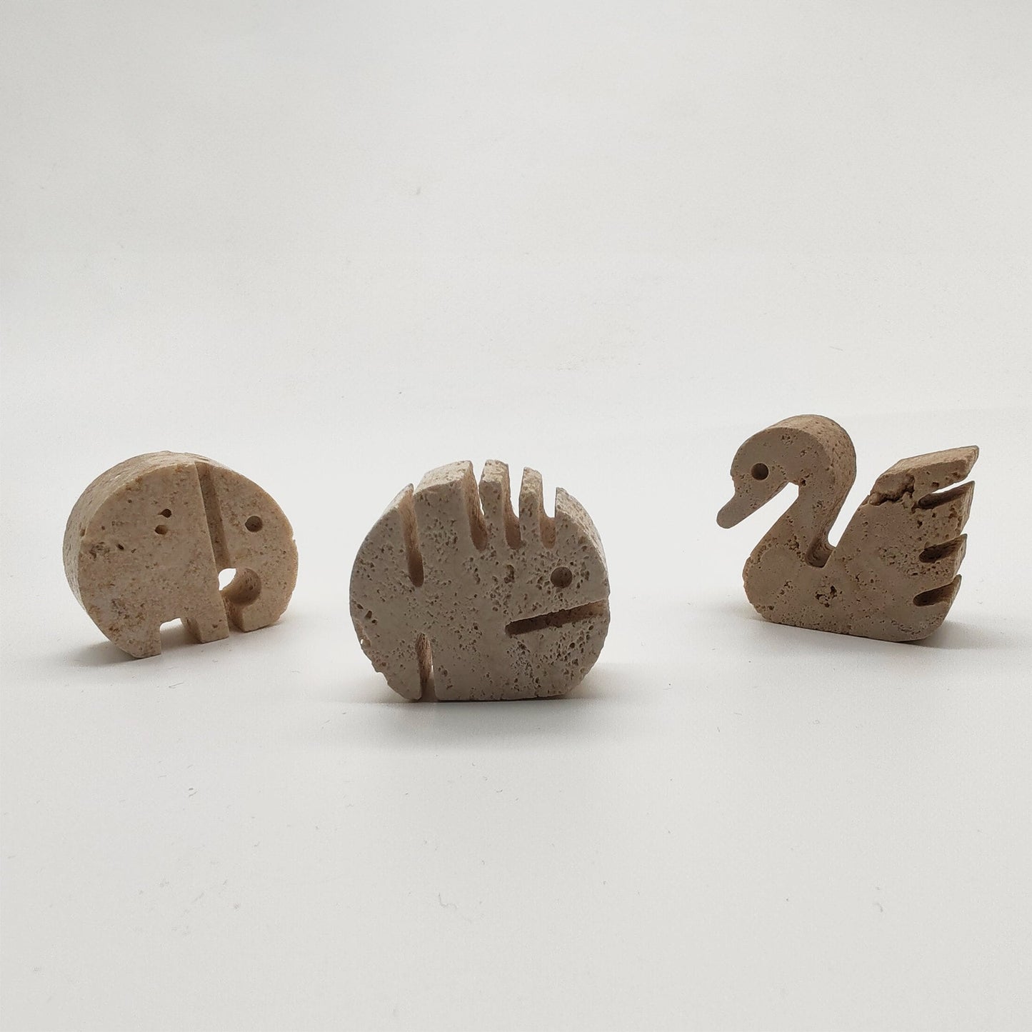 Vintage Travertine Sculptures by Enzo Mari for F.lli Mannelli - set of 3 - Small size - 1970s
