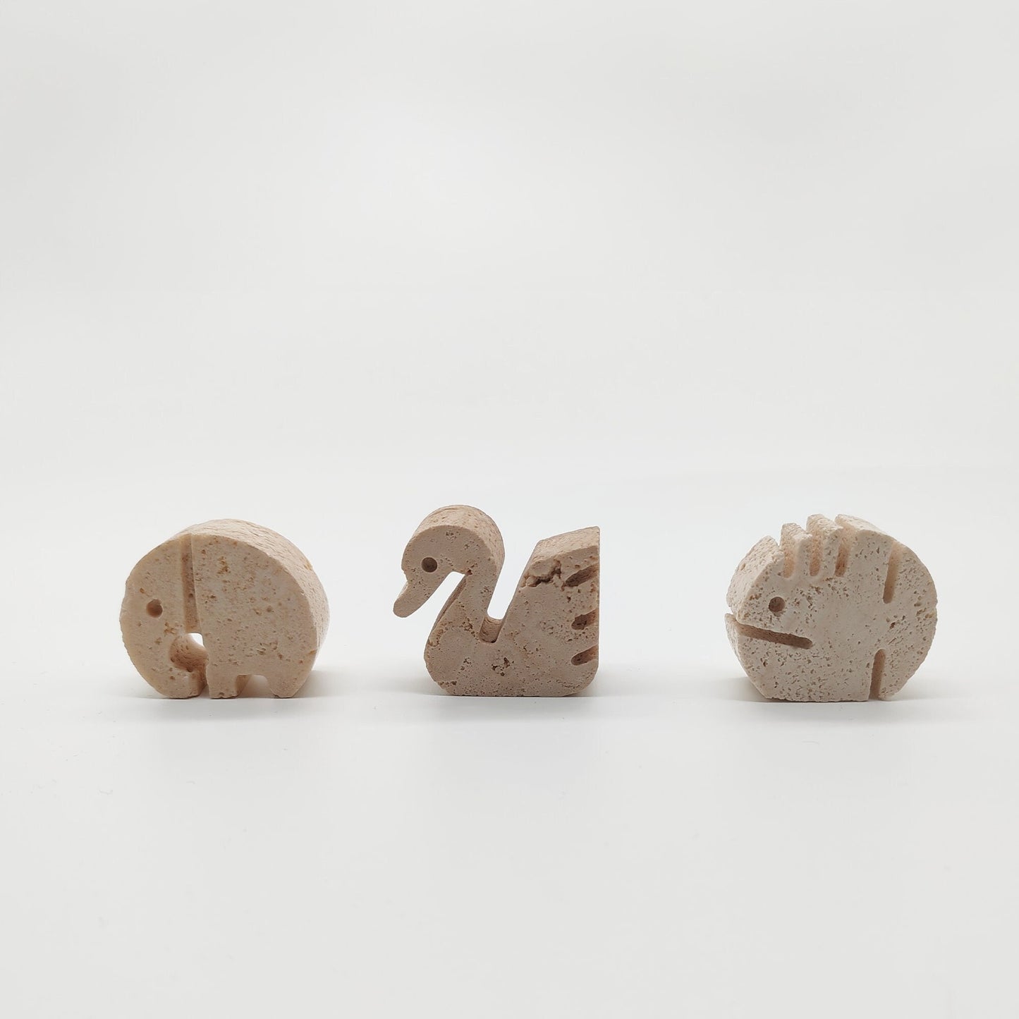 Vintage Travertine Sculptures by Enzo Mari for F.lli Mannelli - set of 3 - Small size - 1970s