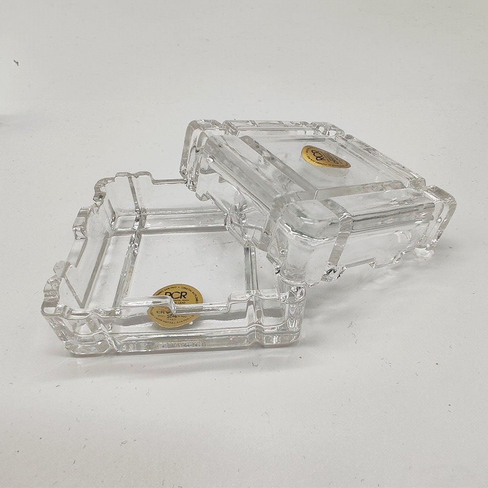 Vintage Set of Crystal jewelery Boxes by RCR - Set of Three - Italy 1970s.