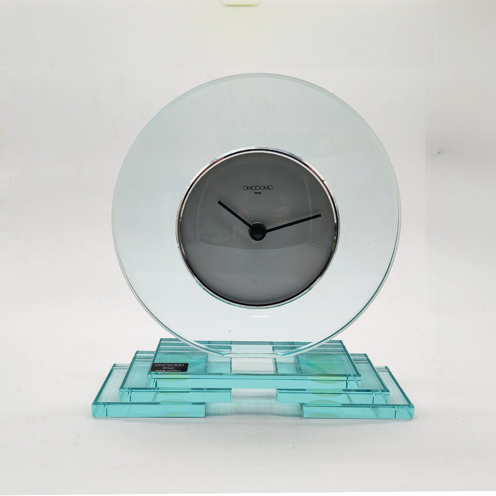 Vintage Crystal Table Clock by Omodomo - 1970s