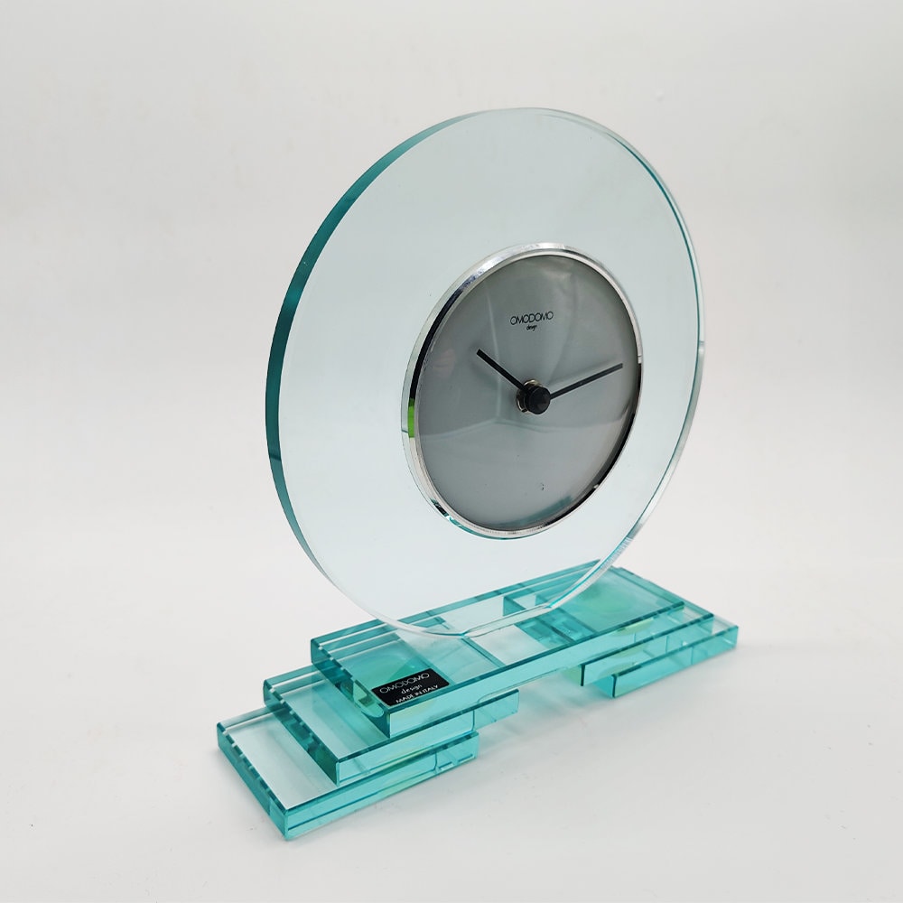 Vintage Crystal Table Clock by Omodomo - 1970s