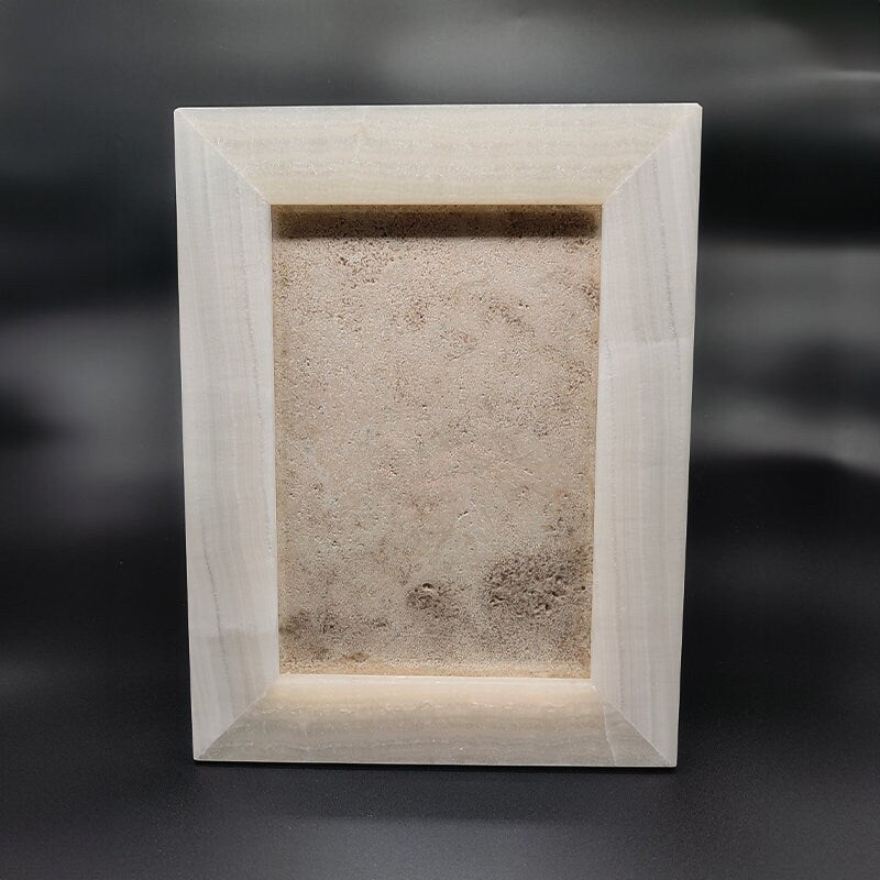 Astonishing big Photo Frame in Onyx and Travertine - made in Italy - 1970s.